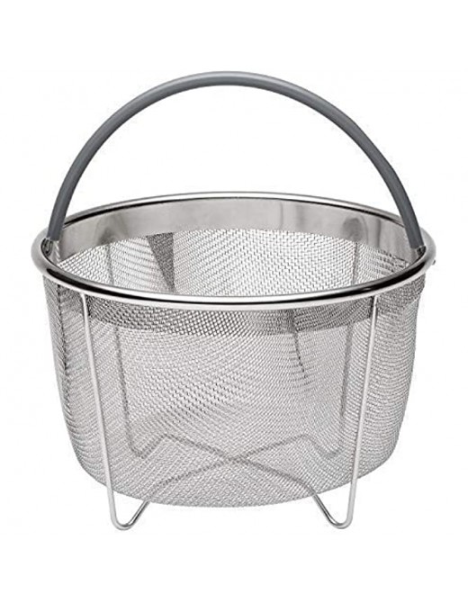 717 Instant Pot Steamer Basket Accessories Stainless Steel Mesh Strainer for Instant Pot and Other Pressure Cookers Fits 6 and 8 Quart Pots Grey Silicone Handle - B07BJLKNFZT