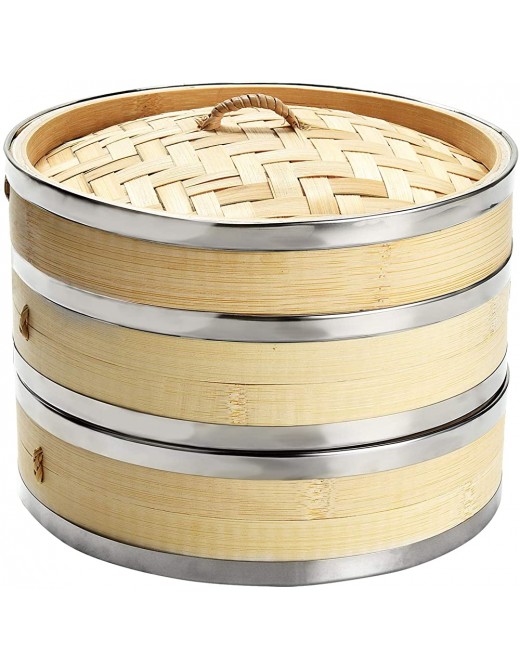 8 Inch 20.5cm Premium Organic Bamboo Steamer by Harcas. Small 2-Tiers with Lid. Strong Durable and Reinforced. Best for Dim Sum Vegetables Meat and Fish. Hand Made - B08294RKD5G