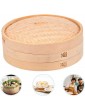 Cabilock 28cm Natural Bamboo Steamer Basket with Lid Traditional Oriental Style Steamer Basket Food Pot Basket Steamer for Meat Dumpling Bao Bun Dim Sum - B0918ZD8N2X