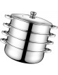 DOITOOL Steamer Pot Stainless Steel Stockpot 4 Tier Steaming Cookware for Veggie Fish Seafood Cooking - B08Z7GW1C9O