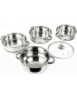 Induction Hob Stainless Steel 3 & 4 Tier Steamer Cooking Cookware Pot Pan with Glass Lid by Crystals® 4 Tier 24cm - B079HZRHRXG