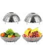 JMIATRY 4 Pcs Vegetable Steamer Basket 6 to 10 Stainless Steel Folding Steamer Insert for Saucepan Steaming Veggie Eggs Seafood and Pressure Cooker Accessories Small - B09QKQLGMYB