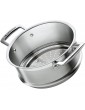Le Creuset Stainless Steel Multi Steamer Insert with Glass Lid for use with 3Ply Stainless Steel Pans 16 cm to 20 cm & Stainless Steel Steamer Insert for use 3Ply Stainless Steel Pan 20 x 10 cm - B097MT9Z9QT