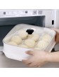 Microwave Oven Steamer Cook Container with Lid Plastic for Steamed Bread Fish Vegetable Dumpling Kitchen Utensil Single Layer - B0B2Q2NB5QO