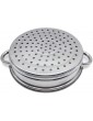 OBLLER 3Tier Steamer Stainless Steel Cooker Cooking Steam Pot Glass Lid 28cm - B07MJQ72YKN