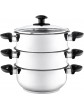 Stainless steel collection SS212 3-Tier Stainless Steel Steamer Set 20 cm Multi-Colour - B0053G5XQCH