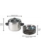 Stainless Steel Induction Idli Maker 4 Tier Rack Idli Plates Stand Indian Idli Idly Rice Cakes Induction Cooker Steamer Set – Makes 16 Idli's - B082961WKNL