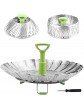 Steamer Basket Stainless Steel Vegetable Steamer Basket Folding Steamer Insert for Veggie Fish Seafood Cooking Expandable to Fit Various Size Pot 5.1" to 9" - B06Y4MCKFMQ