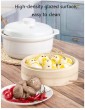 Steamer Pot Steamer Casserole Large Capacity Stew Pot Steamer 2 Layer Ceramic Pot Household Steaming Cookware Steaming Pot - B09X4Y43YQY