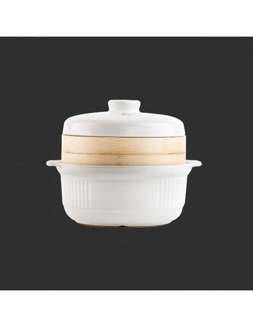 Steamer Pot Steamer Casserole Large Capacity Stew Pot Steamer 2 Layer Ceramic Pot Household Steaming Cookware Steaming Pot - B09X4Y43YQY