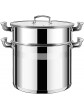 Steamer Pot Stock Pot 304 Stainless Steel Household Thickened stew Pot with Steamer Gas Stove for Induction Cooker Size : 30cm - B0B2L64K1LA