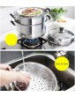 Steamer Pot Stock Pot,Stainless Steel 3-Layer Cooking Pot 26 28 30 32cm Multi-Function Steamer Suitable for Gas Stove Induction Cooker Size : 32cm - B09NSHYKMBS