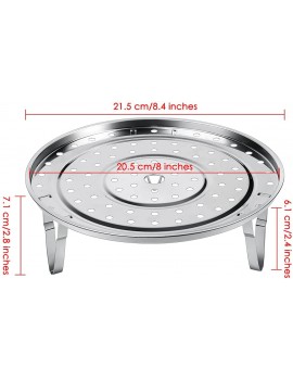 Steamer Rack 8.5 10.2 Inches 304 Stainless Steel Steaming Rack Steam Tray with Removable Legs for Steamer Cookware Instant Pressure Cooker Multi-Functional Steamer Basket 21.5 cm - B079TMTL73A