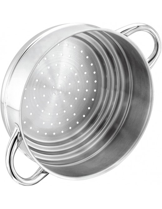 Stellar 1000 Steamer Insert S159 Stainless Steel Stepped Open Steamer with Twin Handles Fits Any 16cm 18cm or 20cm Pans Fully Guaranteed - B0001D9MQYB