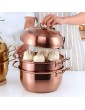 SUNSENGEUR 3 Tier Premium Heavy Duty Stainless Steel Steamer Pot Set Includes 2 Tier Cooking Pot 1 Steaming Septa and Pot Lid | Stack Steam Pot Set for All Cooking Surfaces -Rose Gold - B08DTDN1Z1B