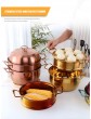 SUNSENGEUR 3 Tier Premium Heavy Duty Stainless Steel Steamer Pot Set Includes 2 Tier Cooking Pot 1 Steaming Septa and Pot Lid | Stack Steam Pot Set for All Cooking Surfaces -Rose Gold - B08DTDN1Z1B