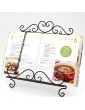 Adjustable Cookbook stand Metal Reading Holder Stand with Weights Clips Foldable Cook Book Stand Kitchen Recipe Cooking Display Rest Stand Holder Black - B08SM6V5SPK