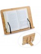 Bamboo Book Holder Stand Cook Book Stands Holders Recipe Book Stand Cookbook Stand with 2 Metal Page Holders Adjustable Bookrest Recipe Book Holder Stand for Kitchen Made of Bamboo 13.4x 9.45inch - B095WWRV8LR