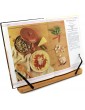 Bamboo Book Stand | Book & Tablet Rest | Cookbook Reading Holder with 2 Metal Page Holders | Foldable & Adjustable Stand | Recipe Book Holder | M&W - B07FPR2SPCZ