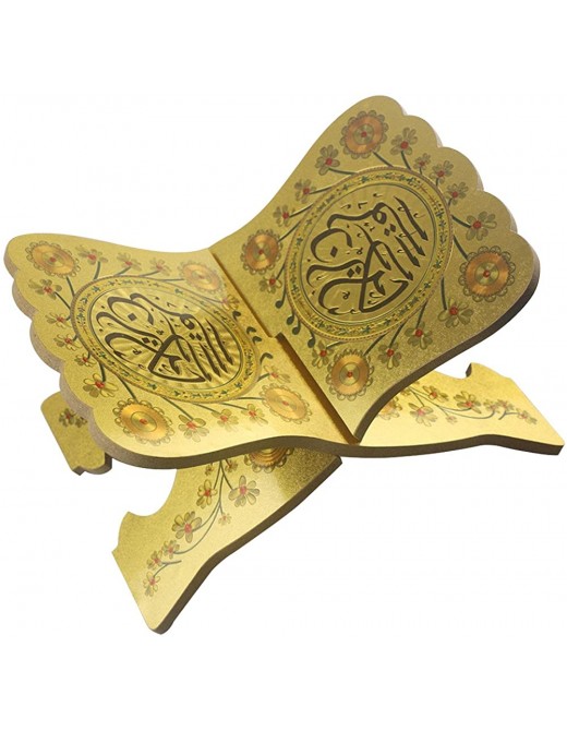 flyingu Wooden Quran Rack | Eid Mubarak Prayer Book Stand | Quran Stand Holder for Reading | Hand Crafted Wooden Holy Book Stand | Islam Eid Ramadan Muslim Gift - B09S157M3CJ