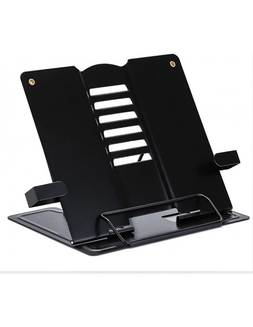 GYAM Metal Book Stand Reading Book Holder Lightweight Cook Book Stands Portable Textbook Holders Adjustable Recipe Document Stand Tablet Music Book,Black - B09FFC56ZKK