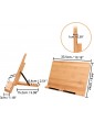Kurtzy Adjustable Bamboo Cookbook Recipe Reading Holder Stand 33.5 x 24cm 13.18 x 9.44 inches Foldable Bookrest Holds Large and Small Reading Music Kitchen Cook Books iPads and Tablets - B00MUTWGFQZ
