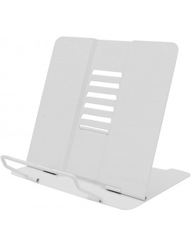 Metal Book Stand Adjustable Book Holder Folding Reading Stand Portable Bookrest Document Holder Cookbook Reading Desk White - B08ZHZ746TZ