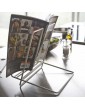 Metal Cookbook Stand Foldable and Simplistic Recipe Book Holder IPad Stands for Kitchen Counter White - B09TFGQ9H7L