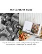VYNOPA Cookbook Stand Extra Large Rustic Wooden Adjustable Recipe Book iPad Holder for Women Gift in White - B097RWY8CNH