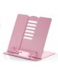 WANGCL Metal Book Stand Cookbook Holder Reading Book Holder Lightweight Cook Book Portable Textbook Holders Adjustable Recipe Document Stand Tablet Music Book Stands Pink - B09SL7NMMYW