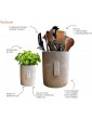 Face Design Utensil Holder including matching small herb pot - B09M7N2SLTX