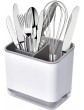 home magic Cutlery Utensil Holder Sinkware Caddy 3 Compact Flatware Silverware Organizer Drainer Grey Tableware Holder for Forks Knives and Spoons - B08RZ4BSLQH