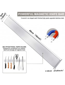 Magnetic Knife Holder Ninonly Magnetic Strip Self Adhesive for Knives 16inch40cm Kitchen Utensil Organizer Magnetic Knives Holder Bar Secure & Easy Wall Knives Storage Rack - B08F732XSCU