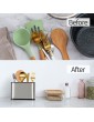 Pretty Jolly Large Stainless Steel Cooking Utensil Holder Rust Proof Utensil Crock Kitchen Utensil Caddy Spatula Holder for Countertop with Removable Divider and Sturdy Drip Tray Base - B095W7SSS3U