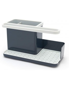simplywire – Sink Tidy Caddy – Kitchen Sink Organiser – Removable Drip Tray – Non-Slip Grey & White - B08LQJTGK2M