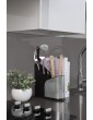 Umbra Furlo Black Stainless Steel Expandable Utensil Holder Multi Functional Kitchen Caddy Organizer with Divider and Plastic Basket Perfect for Keeping Knives in Container on the Kitchen Counter - B079LD5899S