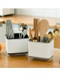 Utensil Holder Cutlery Drainer Sink Caddy Silverware Storage Organizer Caddy Grips Sinkware for Flatware Forks Knives Spoons 3 Compartments with Drainer Ideal Kitchen Sink Organiser Gray - B08J7VN9N4W