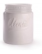 Vintage Mason Jar Utensil Holder White | Decorative Kitchenware Organiser | Spatulas Whisks & Spoons Storage | Ceramic Chip-Resistant Holder | M&W - B08CKVQ24ZR