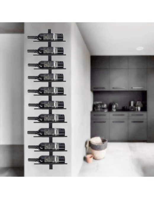 Catalpa Blume Wine Rack Bottle Holder in Black Metal Wall-Mounted Hanging Shelf for Storage 10 Bottles - B086SWBYGSY