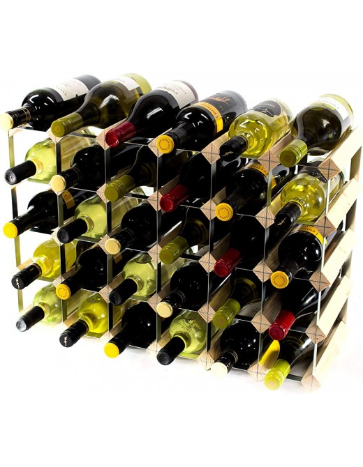 Classic 30 6x4 Bottle Pine Wood and galvanised Metal Wine Rack Ready Assembled - B0040G7G66Y