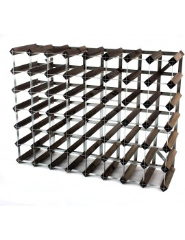Classic 56 Bottle Dark Oak Stained Wood and galvanised Metal Wine Rack Ready Assembled - B00403S0A0E