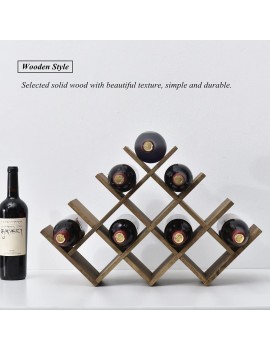 KIRIGEN 13-Bottle Wine Rack 4-Tier Nature Wood Wine Display Rack Free Standing and Countertop Wine Storage Shelf Bottle Holder Cabinet Glass Rack 4-Layer Dark Brown XHJJ4-DBR - B09GY8VQQZR