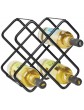 mDesign Free-Standing Wine Rack – Metal Wine Bottle Holder for The Kitchen – Wine Storage Rack with 3 Levels for up to 5 Bottles – Black - B07R764J8TS