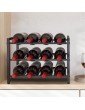 Metal Wine Rack Free Standing 3 Tier 12 Bottles Wine Storage Holder Champagne Wine and Spirit Bottles Organizer Shelves for Kitchen Pantry Cellar Bar - B09ZV6DCM4U