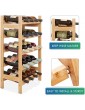 SMIBUY Bamboo Wine Rack 20 Bottles Display Holder 5-Tier Free Standing Storage Shelves for Kitchen Pantry Cellar Bar Natural - B094NY63YFO