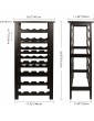 SMIBUY Bamboo Wine Rack 28 Bottles Display Holder with Table Top 7-Tier Free Standing Storage Shelves for Kitchen Pantry Cellar Bar Dark Brown - B094NX4Z8LP