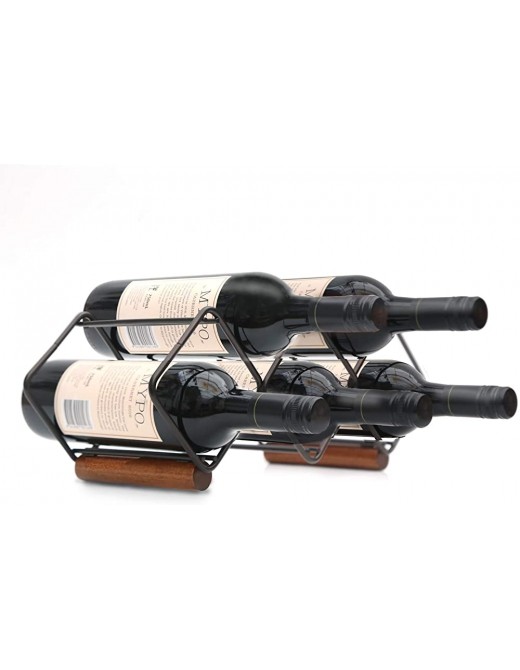TOMORAL Wine Rack Countertop Wine Rack,5 Bottle Wine Holder for Wine Storage,No Assembly Required Modern Metal Wine Rack,Small Wine Rack - B08D9RJYHWT
