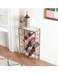 VonShef Wine Rack with Marble Table Top 6 Tier Drinks Holder with Statement Geometric Gold Metal Frame Holds up to 24 bottles from ​Red White Rosé to Champagne For Kitchen Living & Dining Room - B09RB1935DA