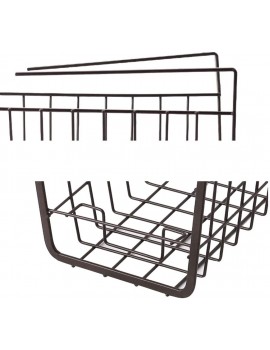 1PC Under Shelf Basket Wire Hanging Baskets Under Shelves Storage Rack For Kitchen Bookshelf Pantry Slide-in Baskets OrganizerBlack - B09VL3BJ13A