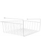 Lawei 2 Pack White Under Shelf Basket Wire Storage Basket for Kitchen Pantry Desk Bookshelf - B07KN1MQJPJ